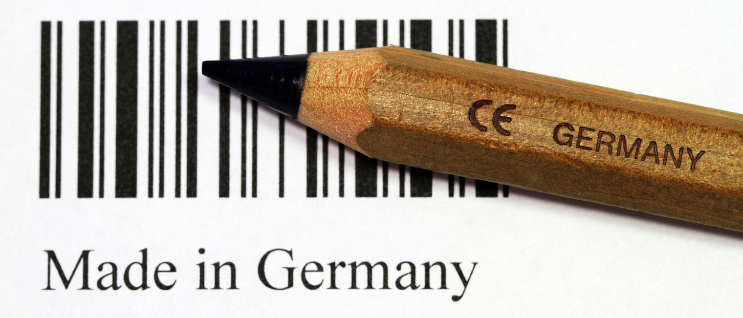Qualitätsmerkmal, CE-Kennzeichnung, Bleistift, Made in Germany. Bild: blende11.photo / fotolia.com