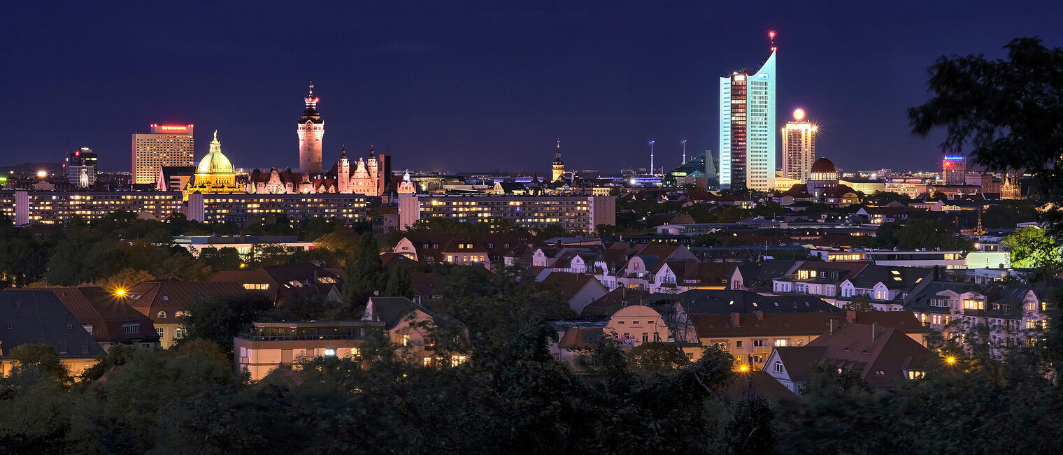 Leipzig bei Nacht. Bild: stock.adobe.com / Michael