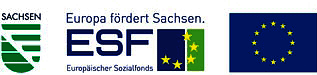 Logos: Sachsen, ESF und EU