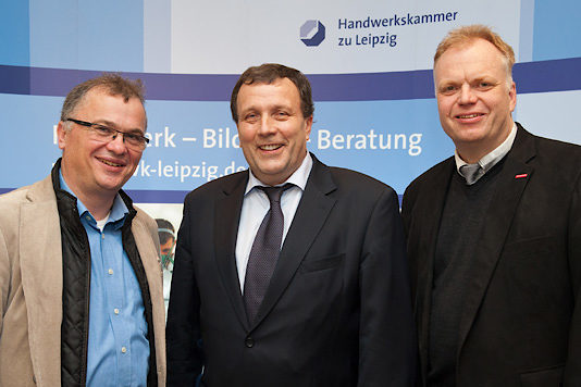 Ronald Pohle (MdL), Claus Gröhn und Frank Tollert (v.l.). Bild: www.foto-zentrum-leipzig.de