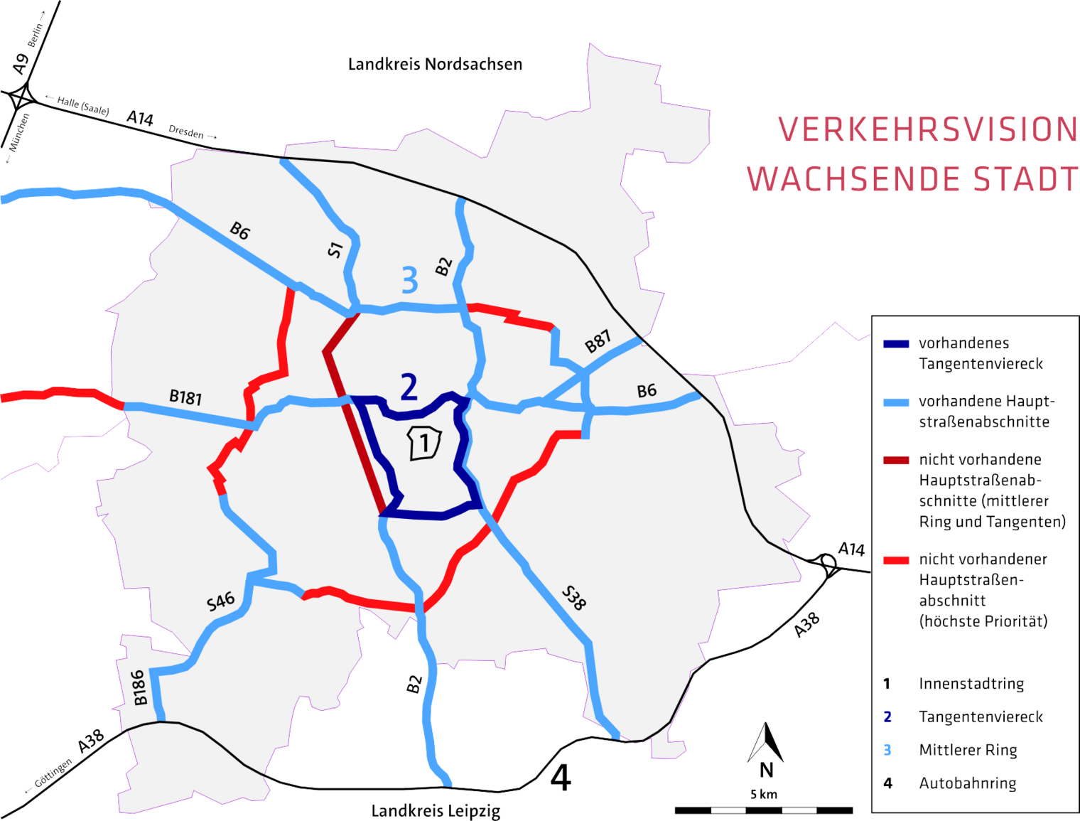 Straßeninfrastruktur in Leipzig: Ring- und Tangentensystem
