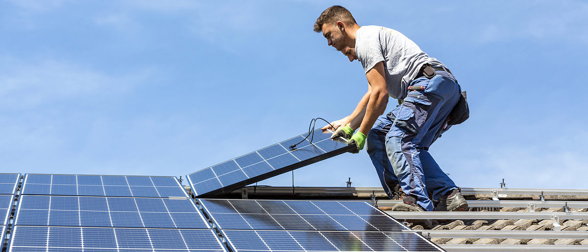 Installing solar photovoltaic panel system. Solar panel technician installing solar panels on roof. Alternative energy ecological concept. Schlagwort(e): Allgaeu, Allgäu, Bavaria, Generation, adjustment, alternative, array, business, cell, crew, eco, ecological, ecology, economical, efficiency, electrical, electrician, electricity, energetic, energy, environmental, global, home, house, innovation, innovative, inspector, install, installation, installing, instrument, male, man, modern, mounting, new, panel, person, photovoltaic, power, rail, rays, real estate, renewable, renovation, residential, resources, roof, roofer, rooftop, services, solar, solar mount, sun, sunlight, supply, support structure, technician, technology, work, worker, solar, cell, photovoltaic, installation, rail, roof, renewable, bavaria, worker, power optimizer, construction, cells, electric, adjustment, team, alternative, array, ecological, ecology, efficiency, electrical, electrician, electricity, energetic, energy, environmental, house, install, installing, male, man, mounting, panel, person, power, rays, real estate, renovation, residential, roofer, rooftop, services, solar mount, sun, sunlight, supply, support structure, technician, technology, work