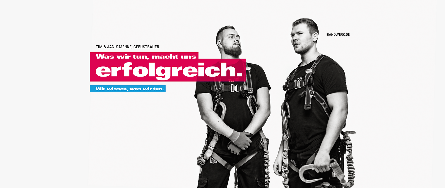 Motiv der Imagekampagne des Handwerks 2020: Was wir tun, macht uns erfolgreich.