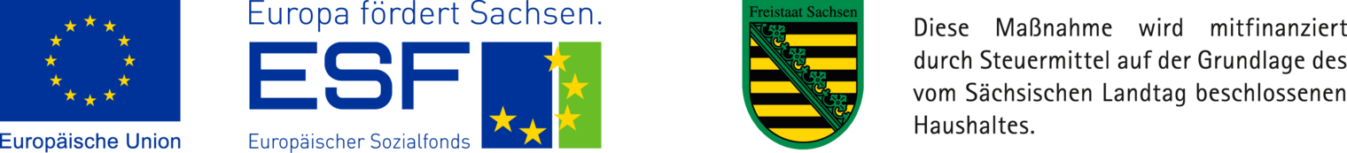 Logos ÜLU-Leiste: EU ESF Sachsen