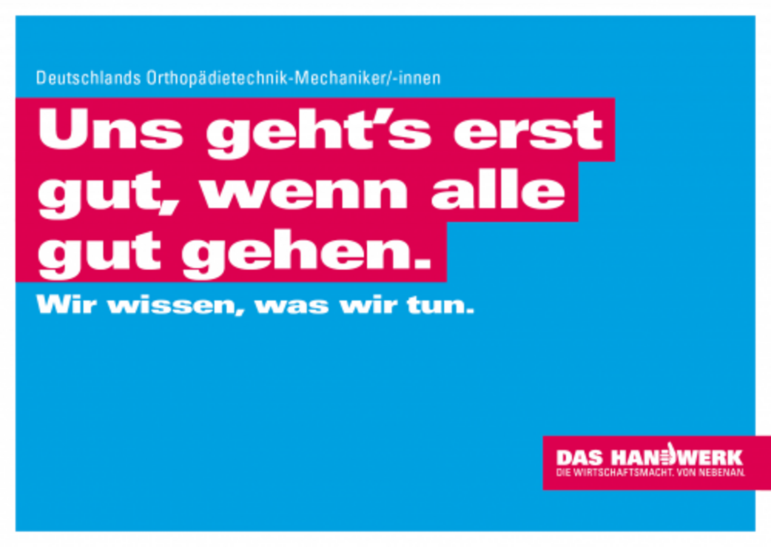 Orthopaedietechnikermotiv zur Imagekampagne des Handwerks. 