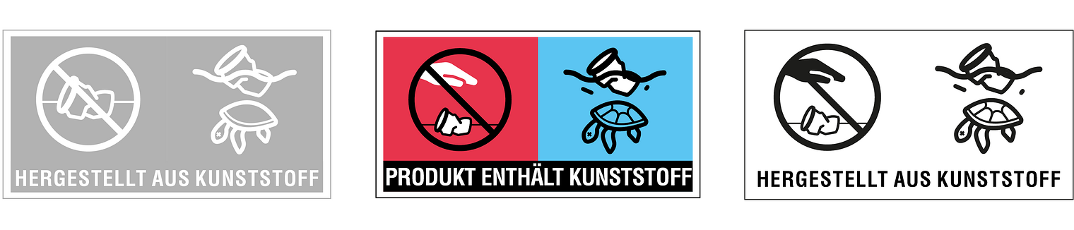 Warnlabel: Produkt enthält Kunststoff.