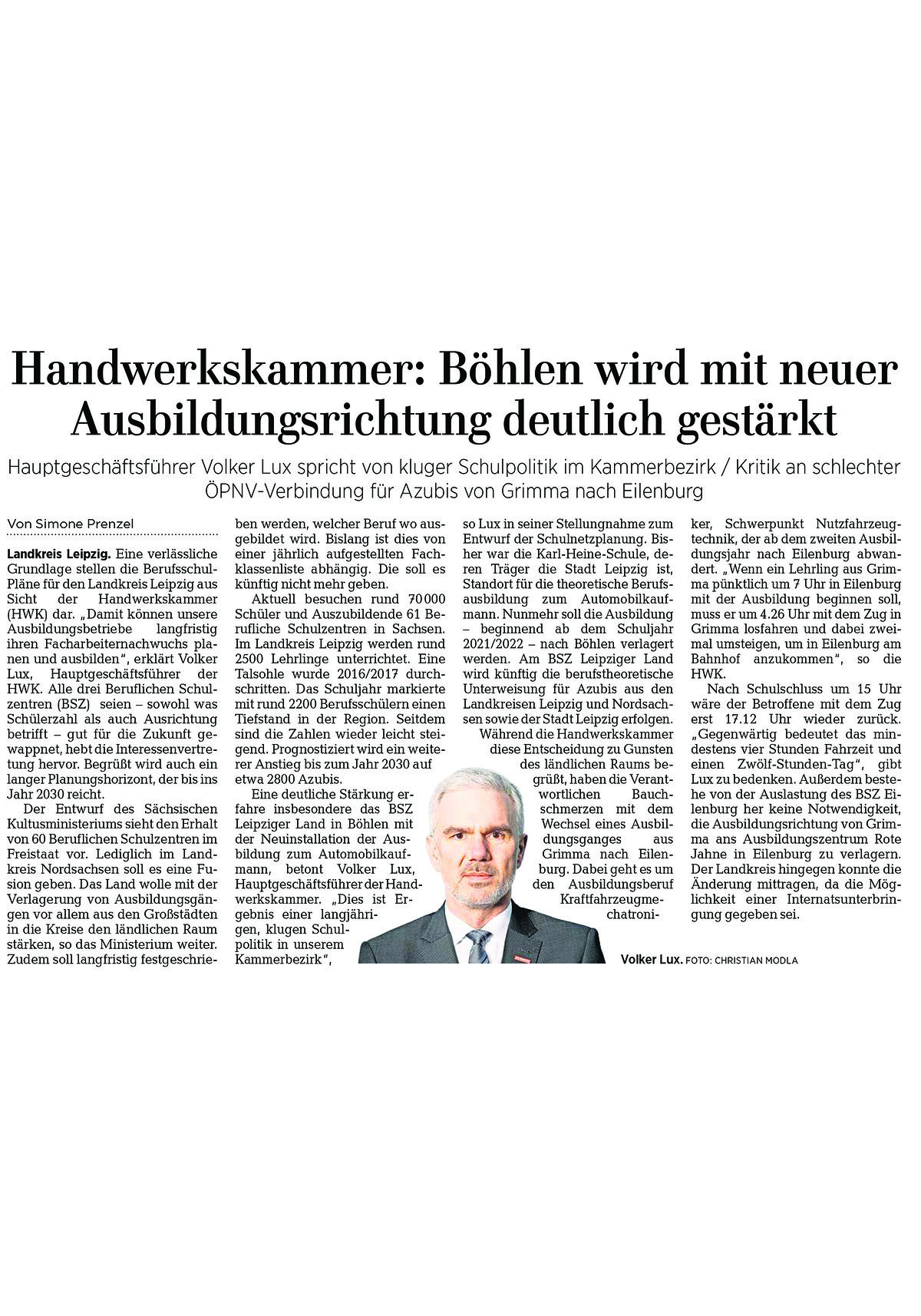 20. April 2021 / Leipziger Volkszeitung (Muldental)