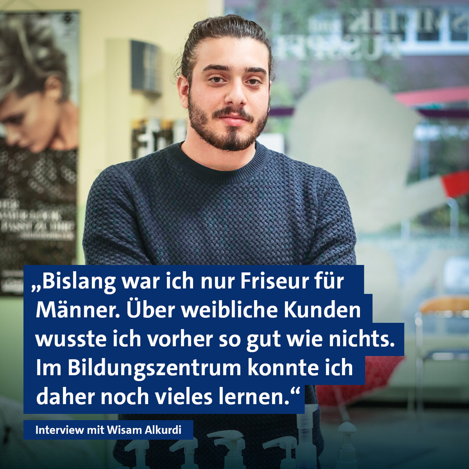 Berufliche Integration. Wisam Alkurdi, Teilnehmer im Projekt "Berufliche Orientierung für Zugewanderte" (BOF). Bild: Robert Iwanetz