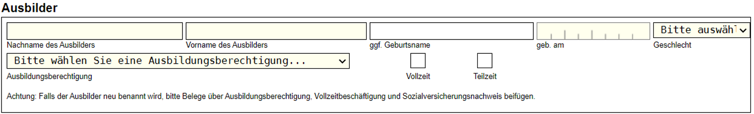 Lehrvertrag online / Screenshot 4