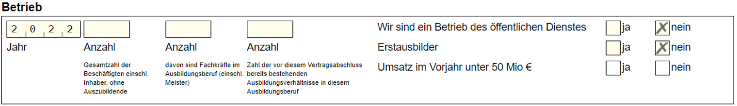Lehrvertrag online / Screenshot 7
