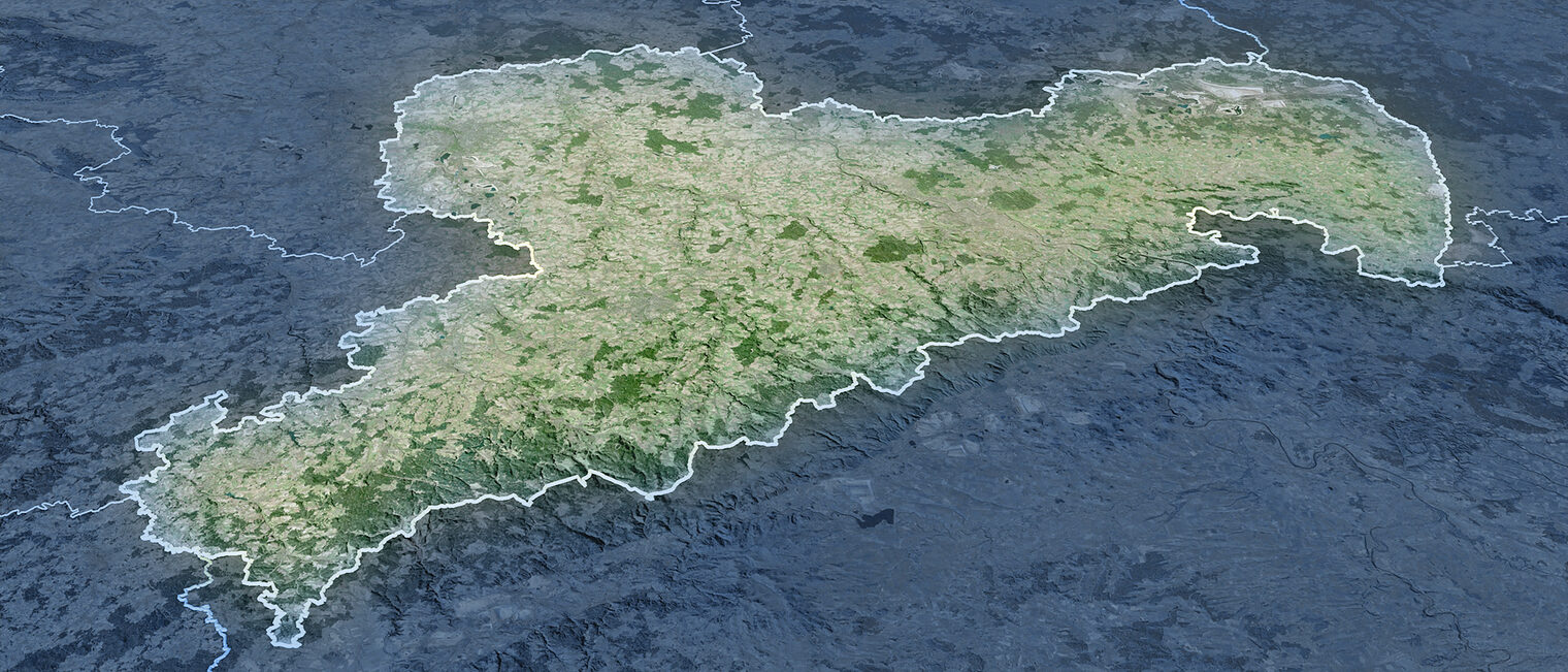 Satellitenbild Freistaat Sachsen. Bild: stock.adobe.com / Yarr65