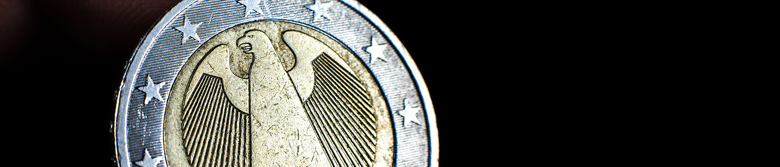 Euromünze (Ausschnitt mit Bundesadler). Bild: stock.adobe.com / Vadym