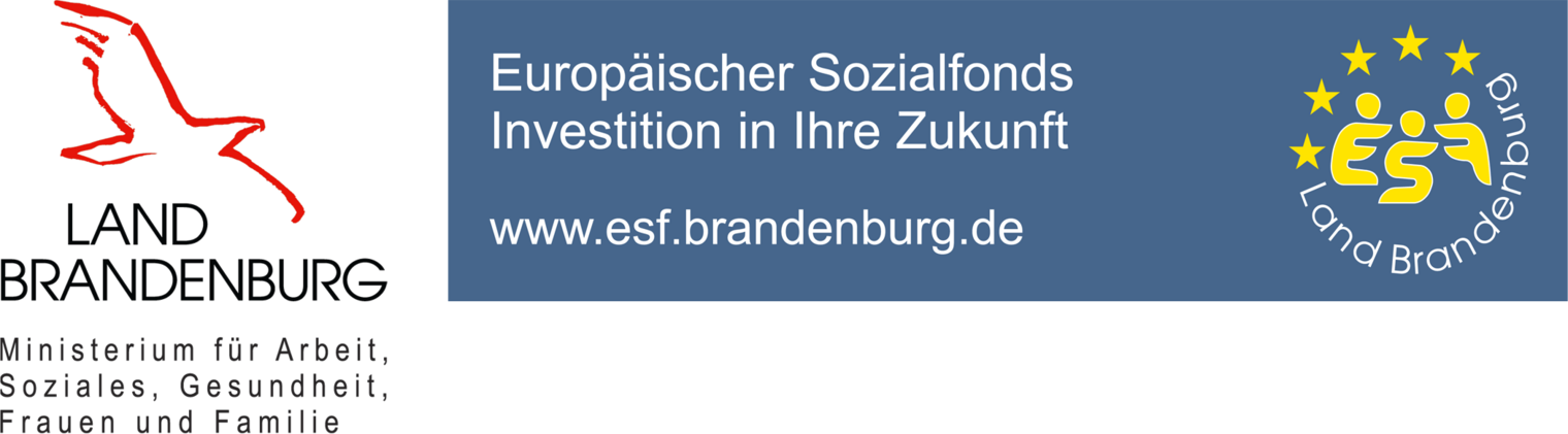Logoleiste ÜLU-Seite: Land Brandenburg plus-ESF
