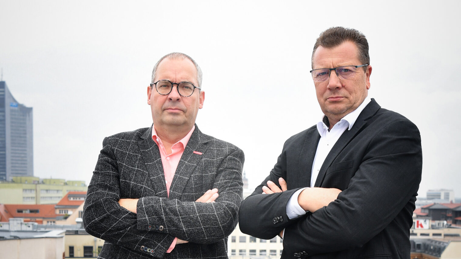 Leipzigs Handwerkskammerpräsident Matthias Forßbohm und Kristian Kirpal, Präsident der IHK zu Leipzig.