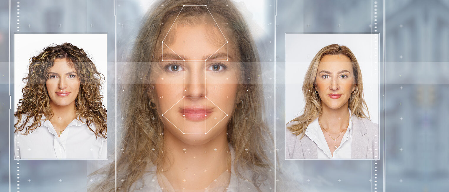 Biometrische Gesichtsaufnahmen. Bild: stock.adobe.com / Igor Link 