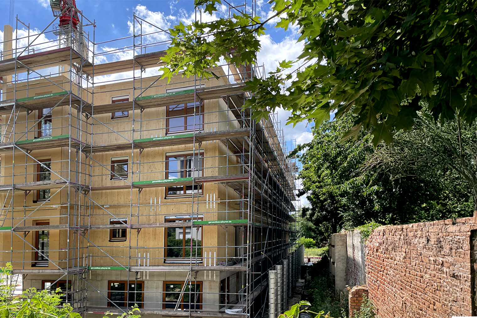 Wohnungsbauprojekt LEIKA in Holzbauweise in Leipzig-Connewitz.