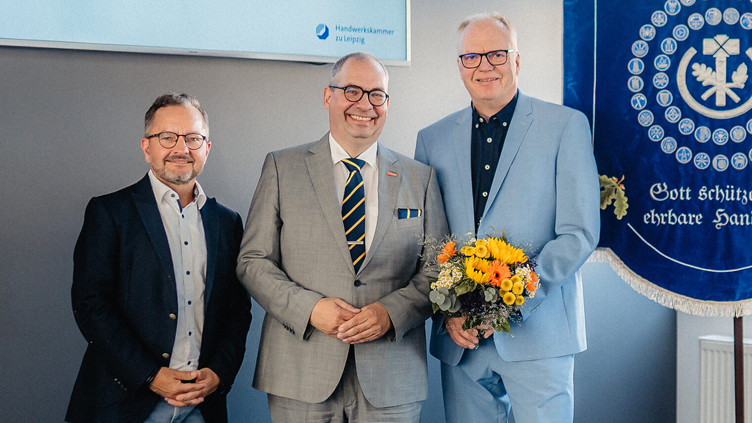 Präsident Matthias Forßbohm sowie die Vizepräsidenten Mike Riemann und Frank Tollert nach der Wahl 2026.