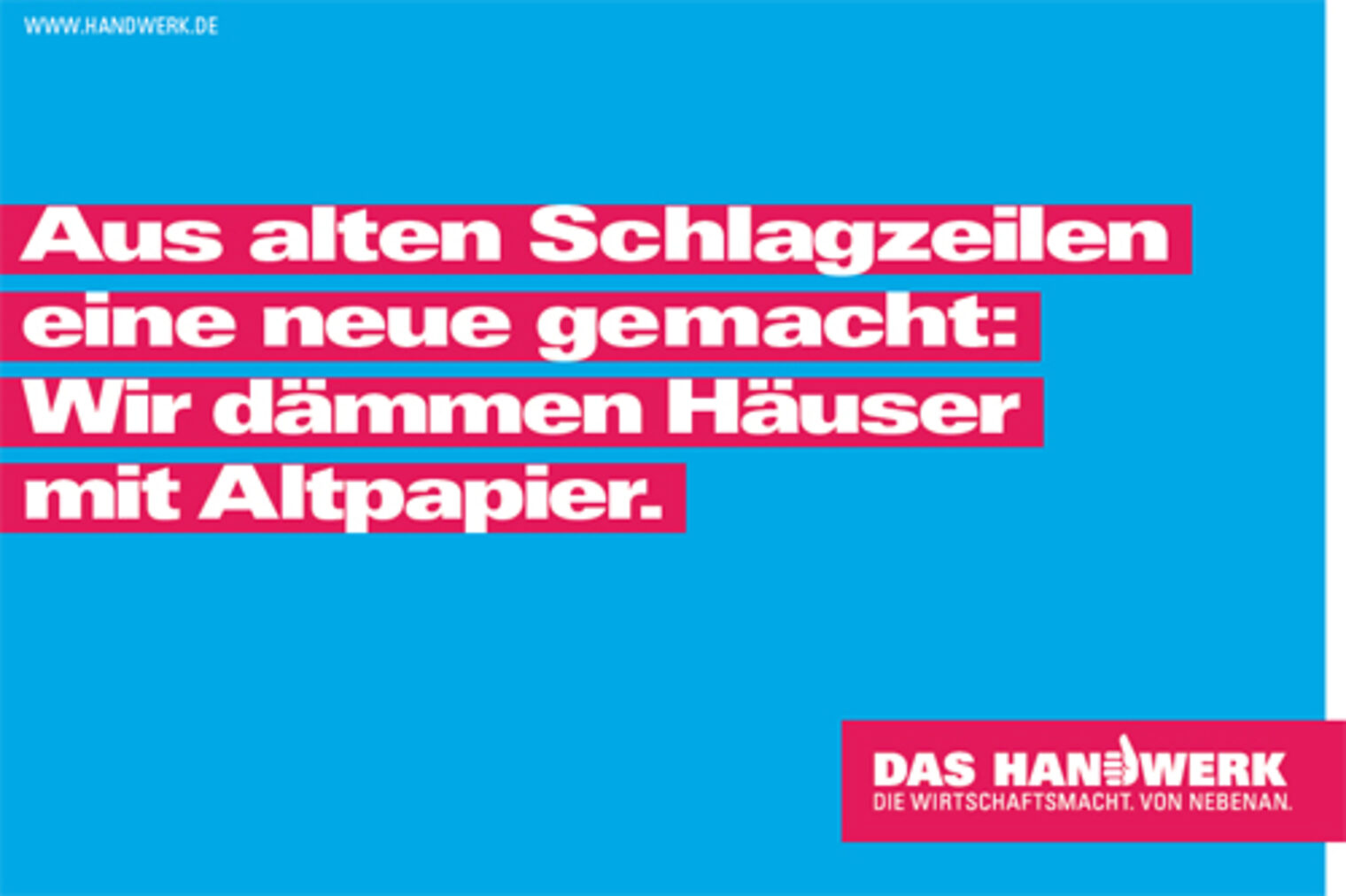 Motiv zur Imagekampagne des deutschen Handwerks