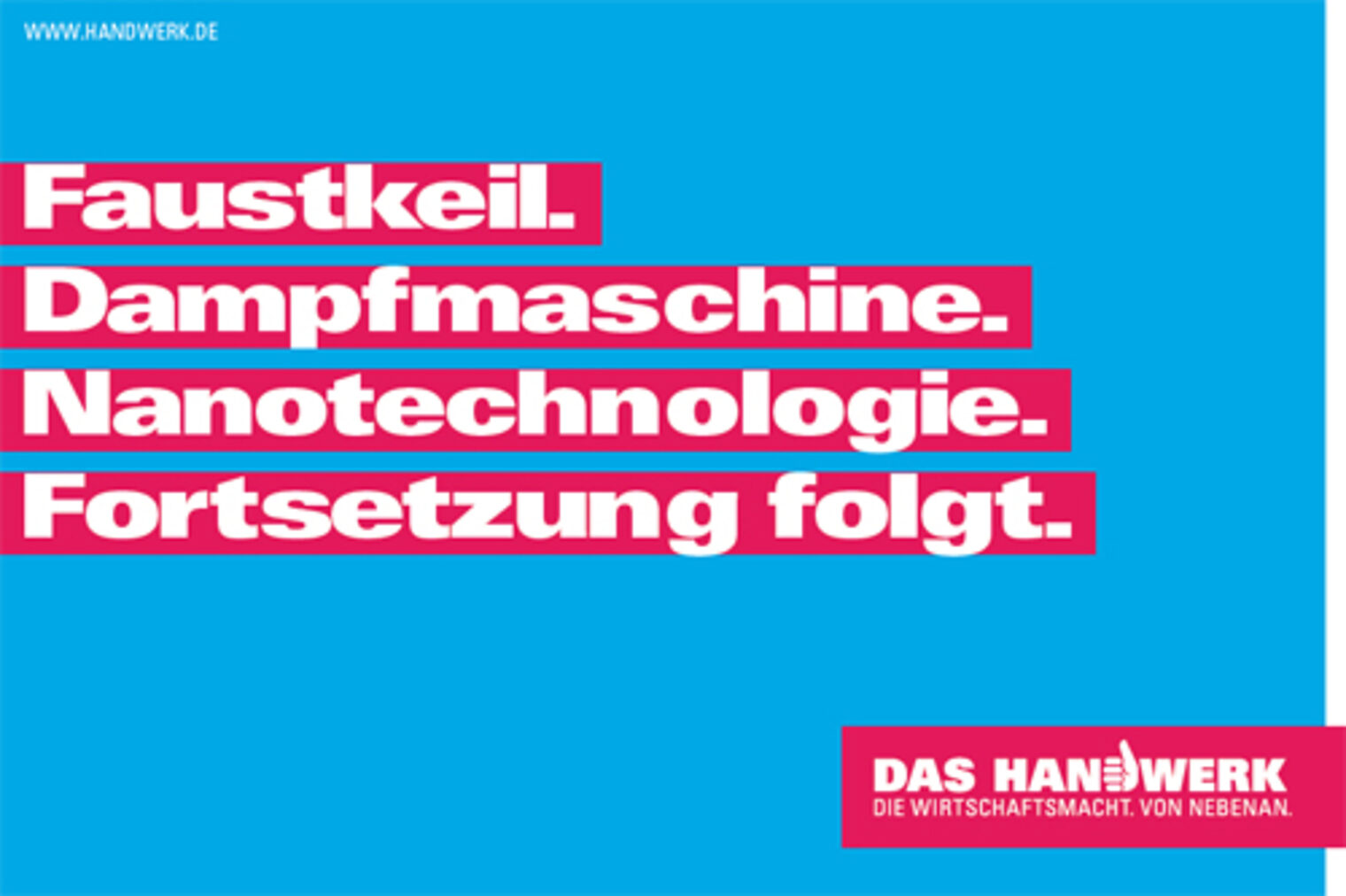 Motiv zur Imagekampagne des deutschen Handwerks