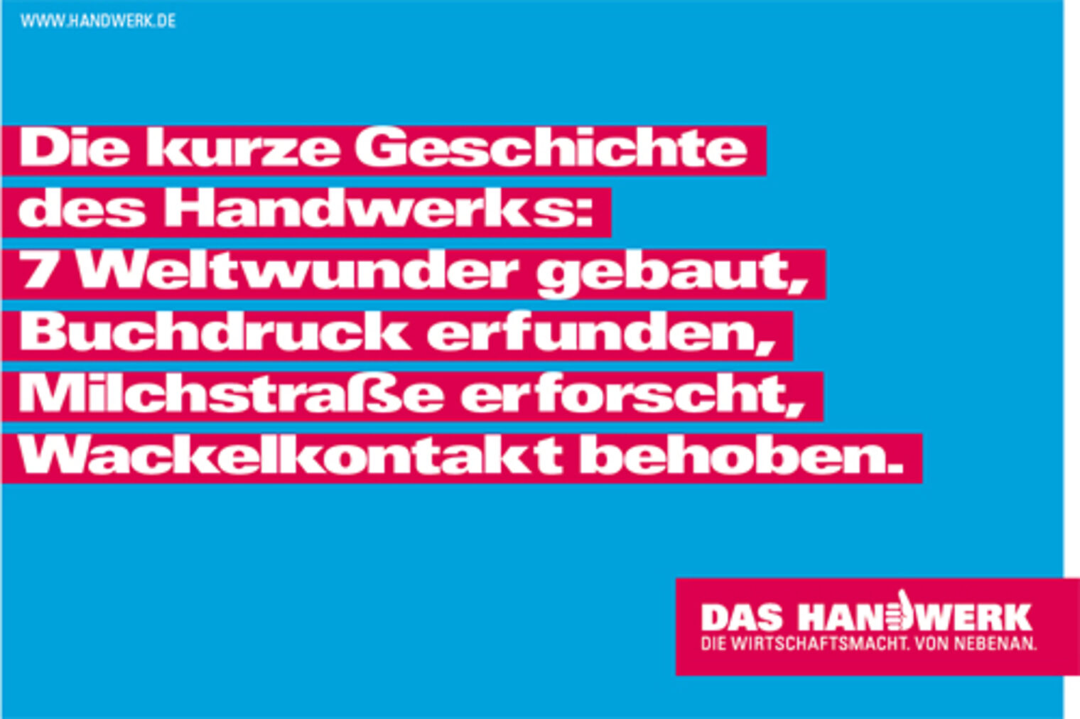 Motiv zur Imagekampagne des deutschen Handwerks