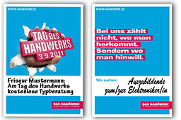 Plakate zum Tag des Handwerks und zur Ankündigung freier Stellen