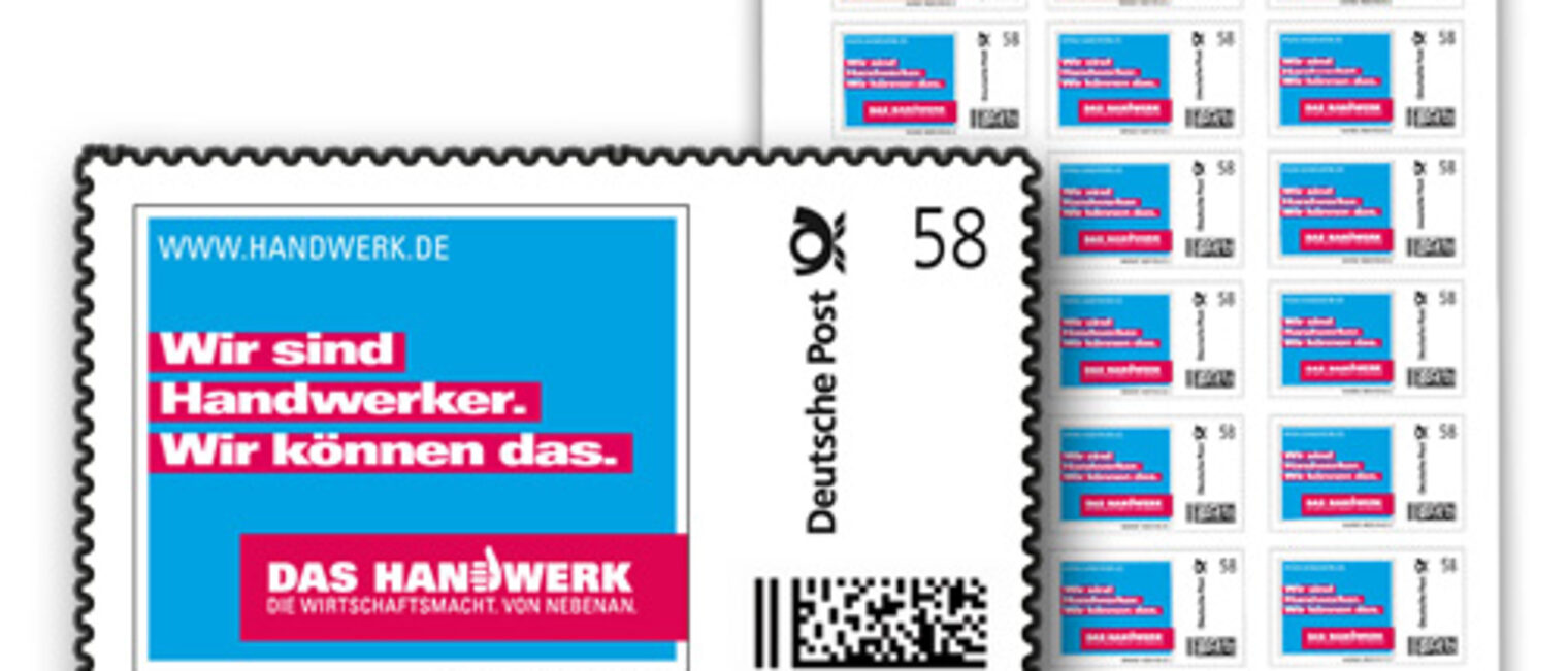 Briefmarke zur Imagekampagne des Handwerks.