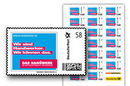 Briefmarke zur Imagekampagne des Handwerks.