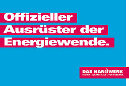 Motiv zur Imagekampagne des Handwerks: Offizieller Ausrüster der Energiewende.