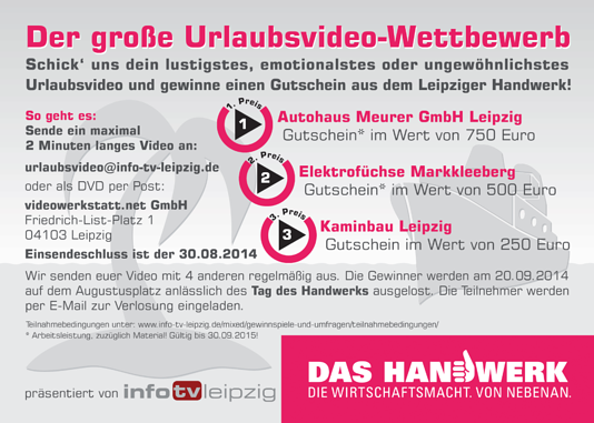 Urlaubsvideo-Wettbewerb von info-tv-leipzig