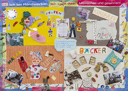 Gewinnerplakat: Kinder malen Handwerker ihres Ortes