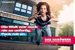 Motiv zur Imagekampagne des Handwerks: Die Welt war noch nie so unfertig. Pack mit an.