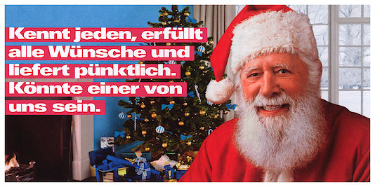 Weihnachskarte mit Imagekampagnenmotiv 2009