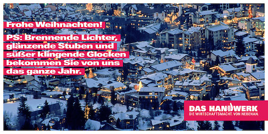 Weihnachskarte mit Imagekampagnenmotiv 2012
