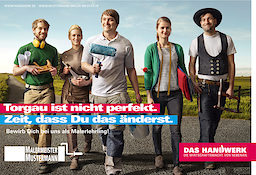 Individualisierbare Motive der Imagekampagne: Torgau ist nicht perfekt. Zeit, dass Du das änderst.