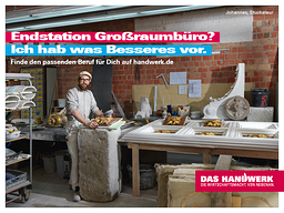 Motiv zur Imagekampagne des Handwerks: Ich hab was Besseres vor. (Stuckateur)