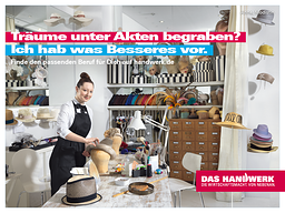 Motiv zur Imagekampagne des Handwerks: Ich hab was Besseres vor. (Modistin)