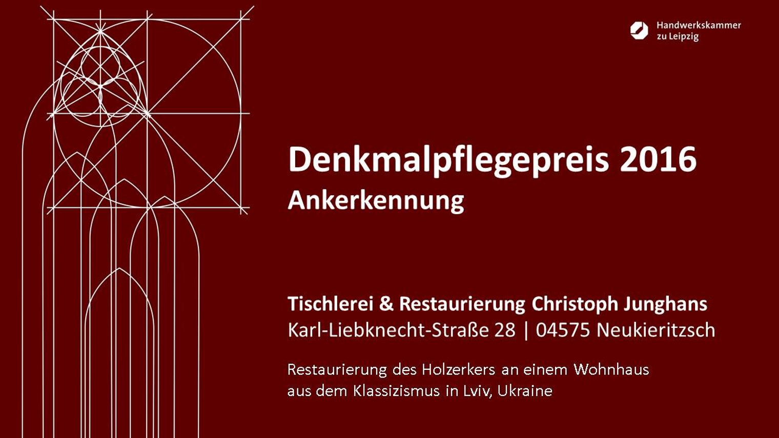 Tischlerei & Restaurierung Christoph Junghans: Restaurierung des Holzerkers an einem Wohnhaus aus dem Klassizismus in Lviv, Ukraine.