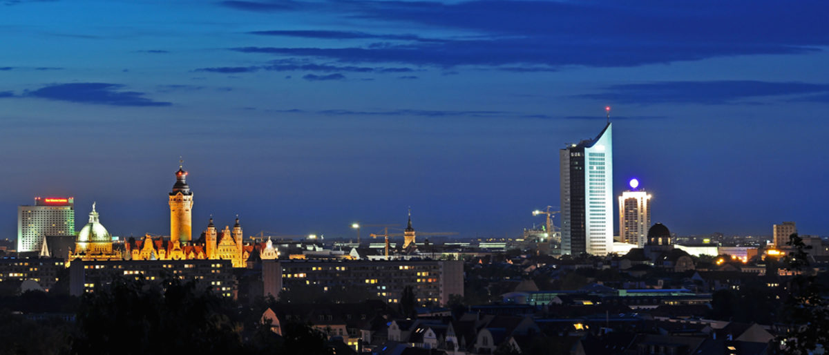 leipzig, skyline, nacht, uniriese, rathaus, city, innenstadt, fockeberg, panorama, stadt