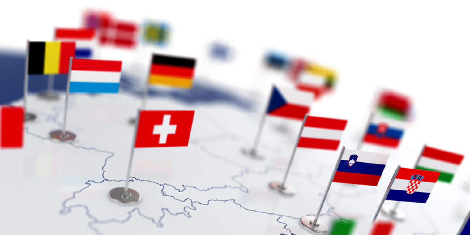 Europe map with countries flags. Shalow focus 3d illustration isolated on white background Schlagwort(e): 3d, atlas, austria, blue, border, business, cartography, concept, continent, country, design, earth, economy, england, eu, europe, european, finland, flag, france, geography, germany, global, globe, greece, illustration, international, ireland, isolated, italy, kingdom, land, location, map, nation, national, politics, rendering, romania, spain, sweden, symbol, travel, uk, union, united, white, world