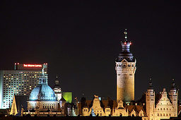 Leipzig mit Bundesverwaltungsgericht und Neuem Rathaus. Bild: pixelio.de - luutze78