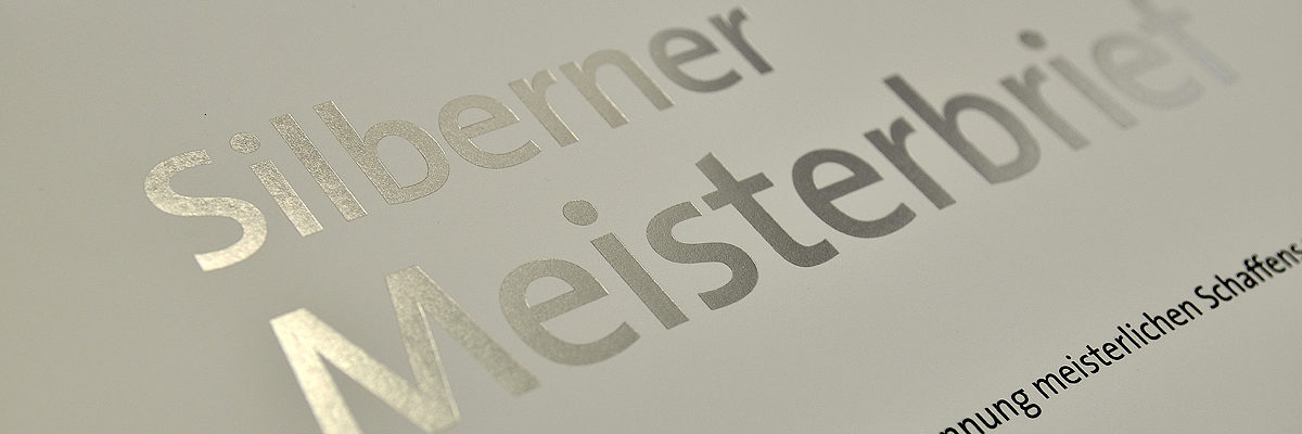 Silberner Meisterbrief der Handwerkskammer zu Leipzig