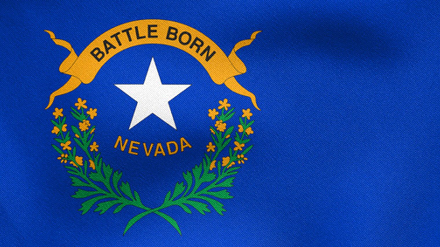 Flag of the US state of Nevada. American patriotic element. USA banner. United States of America symbol. Nevadan official flag waving in the wind, real detailed fabric texture. 3D illustration Schlagwort(e): flag, nevada, nevadan, usa, america, american, united, state, us, fabric, texture, wavy, wind, flying, flowing, fluttering, blowing, ripple, textile, silk, national, official, banner, ensign, pennant, country, symbol, 3D, illustration, emblem, patriotism, nation, sign, icon, insignia, silky, cotton, tourism, travel, textured, image, picture, holiday, correct, accurate, size, dimension, proportion, independence, celebration