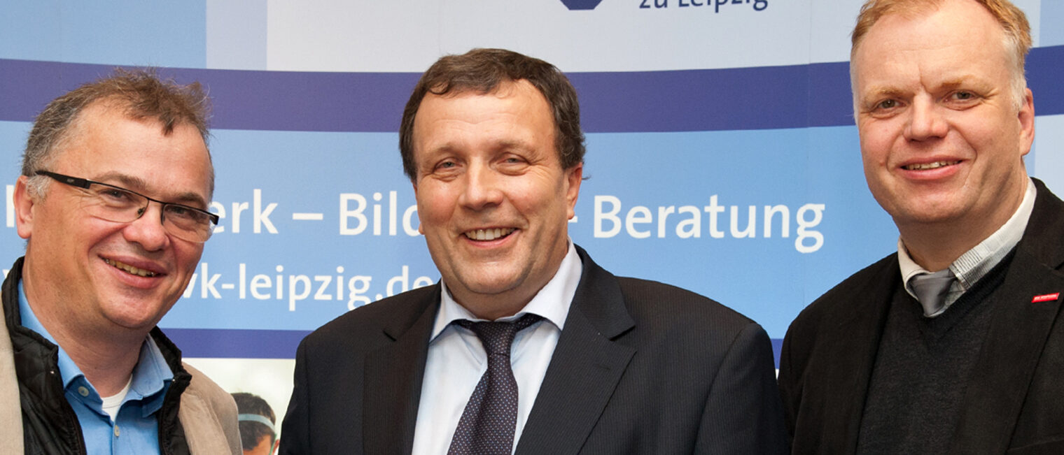 Ronald Pohle (MdL), Claus Gröhn und Frank Tollert (v.l.). Bild: www.foto-zentrum-leipzig.de
