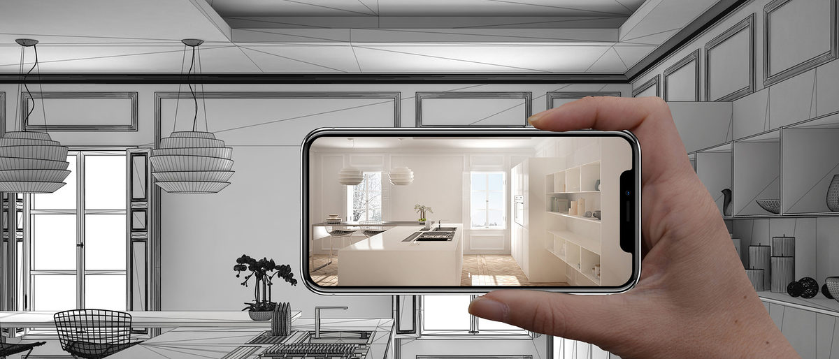 Hand holding smart phone, AR application, simulate furniture and interior design products in real home, architect designer concept, sketch project background, modern kitchen Schlagwort(e): detail, interior, augmented, home, marketing, technology, experience, future, illustrative, lifestyle, consumer, mobile, commercial, customer, like, popup, design, product, check, reality, modern, shop, service, virtual, concept, room, screen, smart, ar, application, phone, buying, view, hand, furniture, business, digital, media, interactive, simulate, disruption, price, access, smartphone, project, sketch, blueprint, kitchen, island
