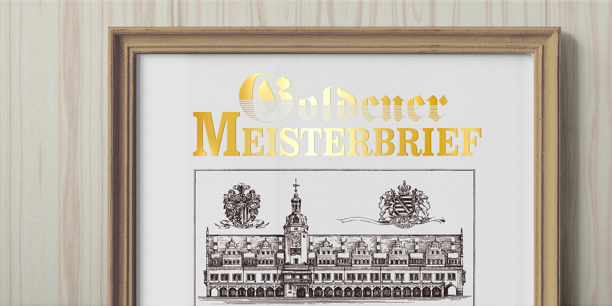 Goldener Meisterbrief im Rahmen. Bild: rawpixel.com / Freepik / Handwerkskammer zu Leipzig