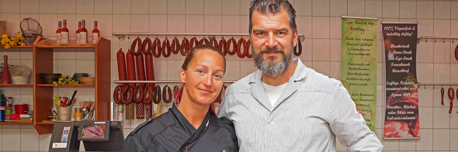 Franz und Sandy Richter führen die Fleischerei Scheinpflug. Bild: Filip Lachmann