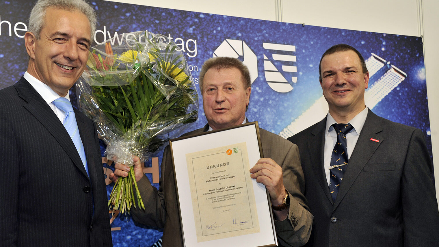 Joachim Dirschka zum "Ehrenpräsidenten des Sächsischen Handwerkstages" ernannt