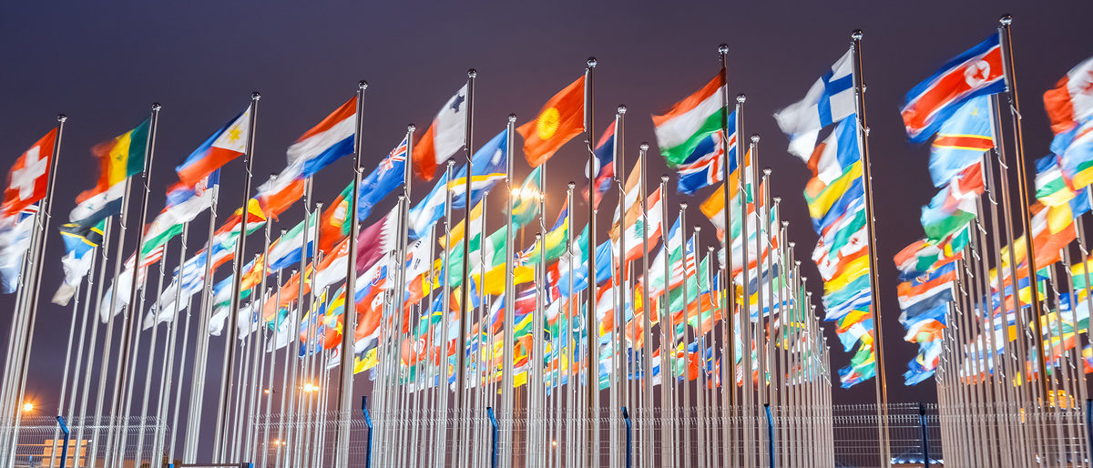 national flags of countries all over the world at night Schlagwort(e): flags, world, global, international, united, nations, national, country, night, sky, symbol, landmark, wind, banner, culture, blue, many, business, group, diplomacy, flying, uk, traditional, france, governments, meeting, patriotism, unity, usa, germany, russia, canada, organized, community, organization, finance, waving, celebration, blur, different, italy, expo, universal, exposition