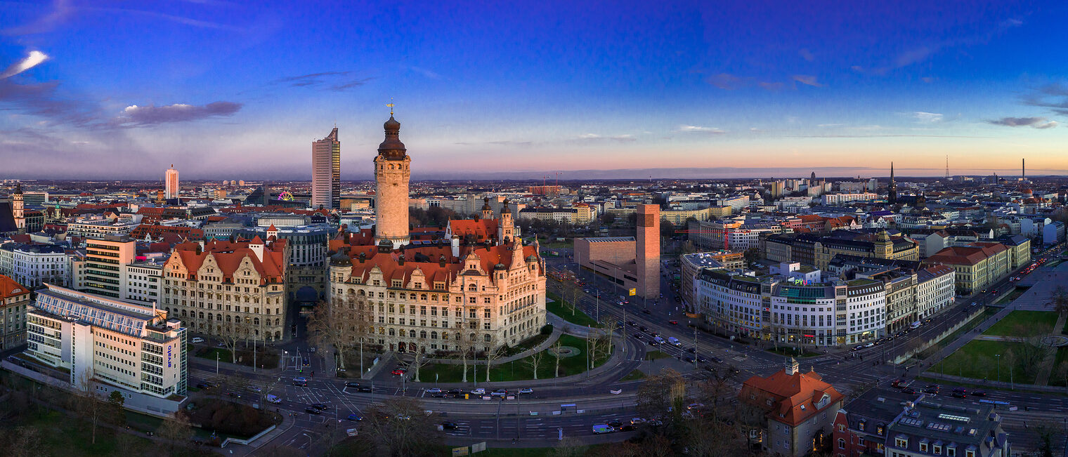 Leipzig Panorama, Leipzig Rathaus. Bild: andre / stock.adobe.com